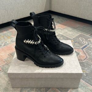 Jimmy Choo Cruz Crystal-Embellished Combat Boots